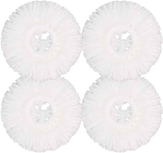 GIBTOOL 4 Pack Mop Head Replacement for Hurricane Spin Mop Replacement Head Microfiber Spin Mop Refills Easy Cleaning Round Shape Standard Size