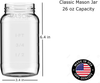 2 Ball Mason Jars - Regular Mouth with 2 Plastic (BPA Free) Storage Lids- Made in the USA (16oz Reg Mouth 2 Pack blue)