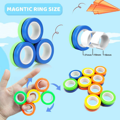 Set of 3 Magnetic Rings Fidget Spinner Game