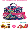 Insulated Lunch Bag Box Tote Pack for Girls Women Kids Work School Picnic Food Cooler Hot Water Ice Cute Blue Unicorn