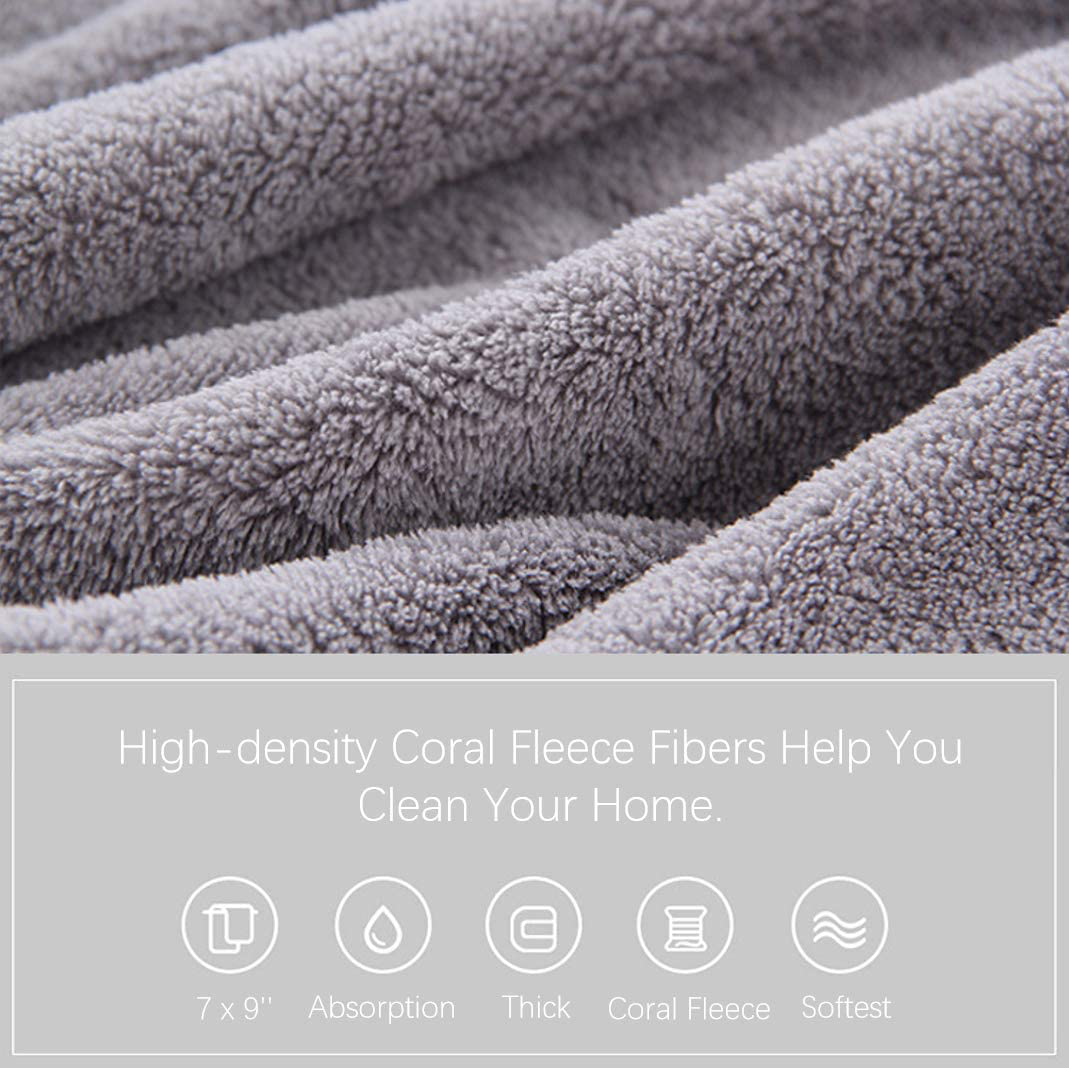 Sunny zzzZZ 24 Pack Kitchen Towels, 10 x 20 Inch Multicolor - Does Not Shed Fluff - No Odor Reusable Dish Towels, Premium Dish Cloths, Super Absorbent Coral Fleece Cleaning Towels