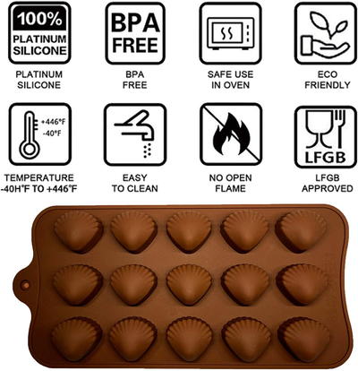 DIY Lovely Shell Silicone Chocolate Mold Fondant Cake Decorating Tools Clay Resin Art Moulds