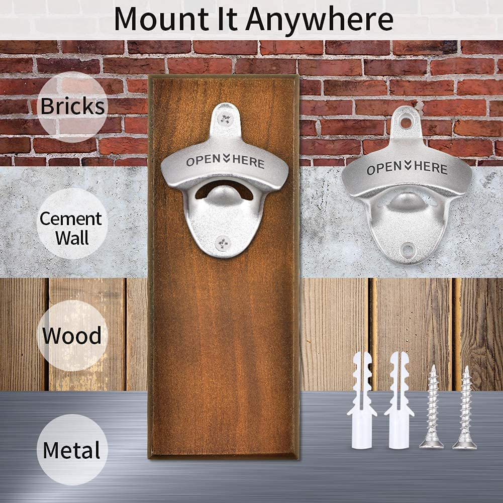 Gifts for Men Dad Husband, Wall Mounted Magnetic Bottle Opener, Unique Christmas Beer Gift Ideas for Him Boyfriend, Stocking Stuffers Cool Stuff Gadgets, Birthday Anniversary Housewarming Presents