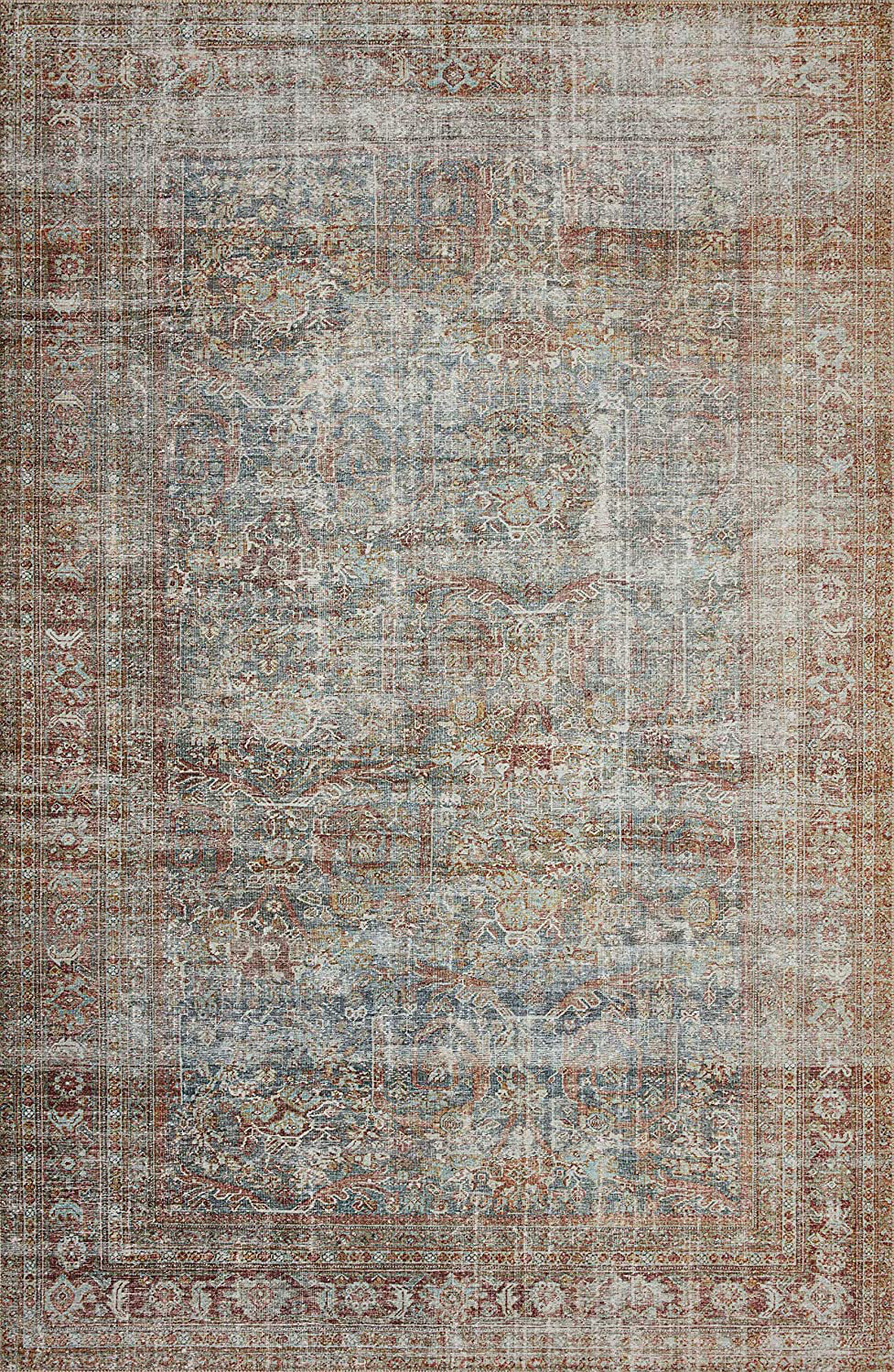 Chris Loves Julia x Loloi Jules JUL-02 Terracotta / Multi Oriental Area Rug 2'-0" x 5'-0"