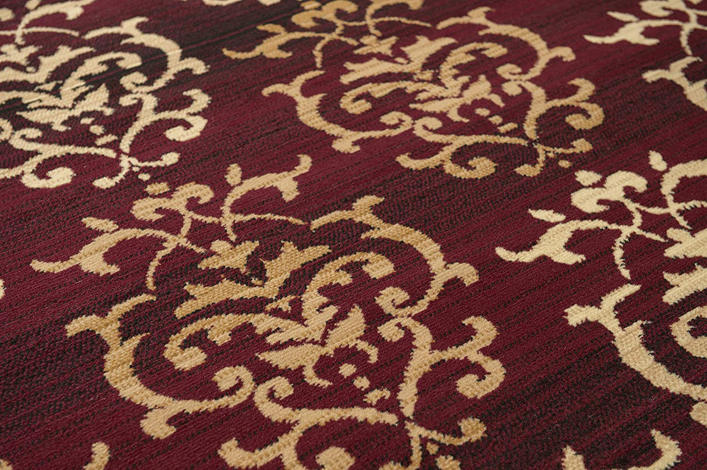 United Weavers of America Dallas Countess Rug - 1ft. 11in. x 3ft. 3in., Burgundy Red, Area Rug with Abstract Pattern, Jute Backing