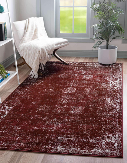 Unique Loom Sofia Collection Area Traditional Vintage Rug, French Inspired Perfect for All Home Décor, 5' 0 x 8' 0 Rectangular, Burgundy/Ivory