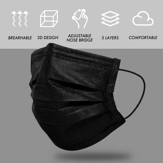 Face Masks - Disposable Face Masks for Men & Women - 3 Layers Protection - Comfortable/Adjustable/Breathable mask