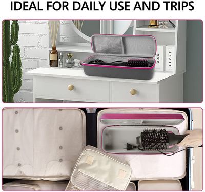 Linkidea Hard Travel Case for Revlon Hair Dryer Brush, Hot Tools One-Step Hair Dryer and Volumizer Styler, Hot Air Brush Carrying Case Box (Rose Red)