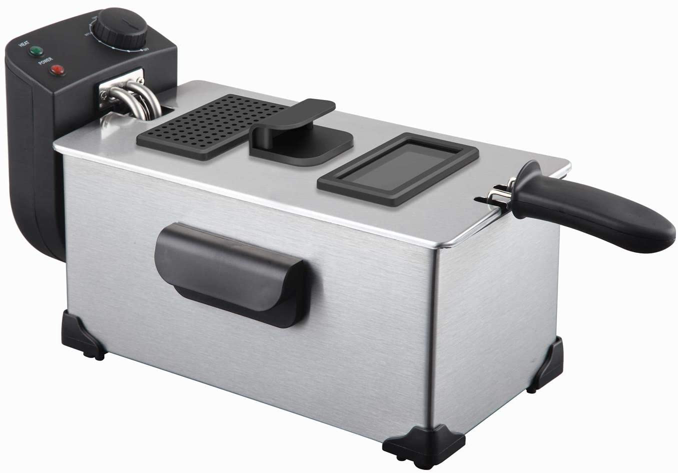 Aigostar Deep Fryer, Electric Deep Fat Fryers with Baskets, 3 Liters Capacity Oil Frying Pot with View Window, ETL Certificated, 1650W Ushas