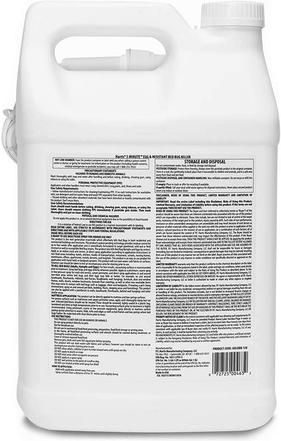 HARRIS 5 Minute Bed Bug Killer with Odorless and Non-Staining Formula, 128 oz
