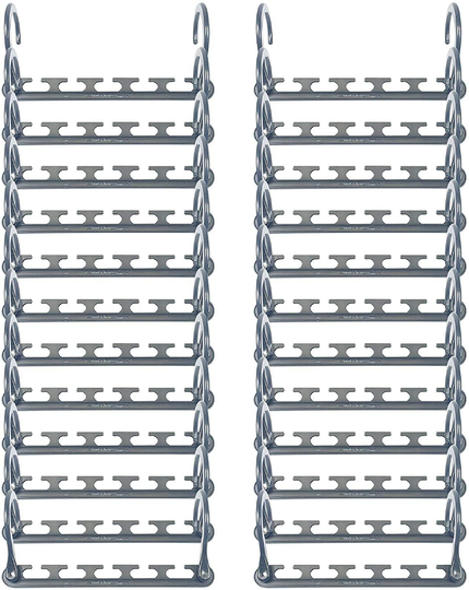 Wonder Hanger Max New & Improved, Pack of 24 – Triples Closet Space for Easy, Effortless, Wrinkle-Free Clothes, Comes Fully Assembled, Grey