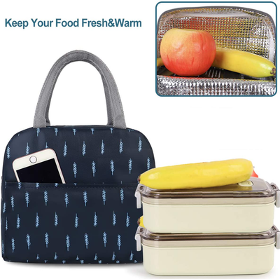 Buringer Reusable Insulated Lunch Bag Cooler Tote Box with Front Pocket Zipper Closure for Woman Man Work Picnic or Travel (Heart Leopard)