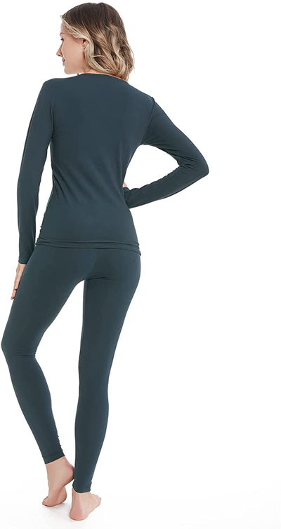 Thermal Underwear for Women Ultra-Soft Long Johns Set Cotton Base Layer Winter Ski Warm Top & Bottom