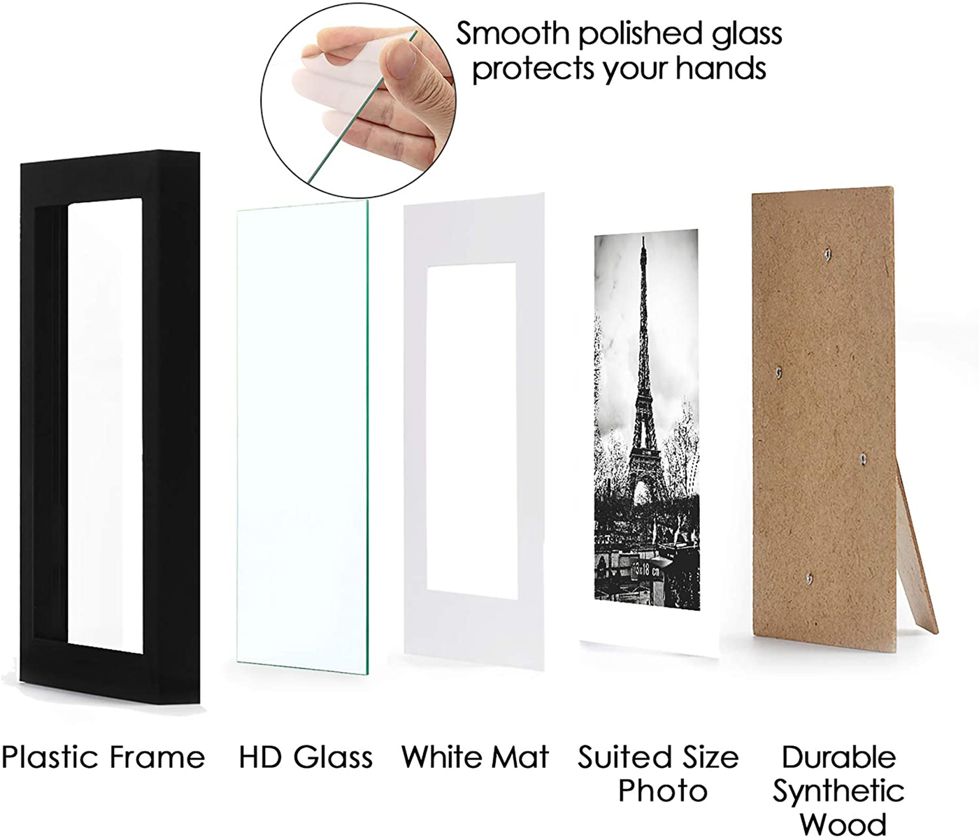 upsimples 8x10 Picture Frame Set of 10,Display Pictures 5x7 with Mat or 8x10 Without Mat,Multi Photo Frames Collage for Wall or Tabletop Display,White