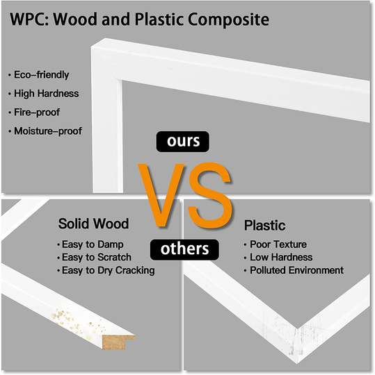 KINLINK 12x16 Picture Frames White, Photo Frames with Polished Glass for Picture 11x14 with Mat or 12x16 without Mat, Composite Wood Picture Frames for Table Top and Wall Mounting, 2 Pack