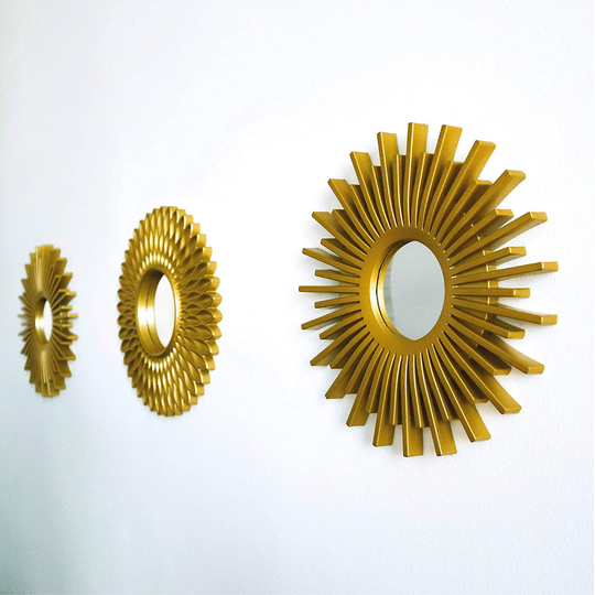 Gold Mirrors for Wall Pack of 3 - BONNYCO | Wall Mirrors for Room Decor & Home Decor | Gold Round Mirrors for Wall Decor | Circle Mirrors Modern Wall Decor Gifts for Women & Moms | Decorative Mirrors