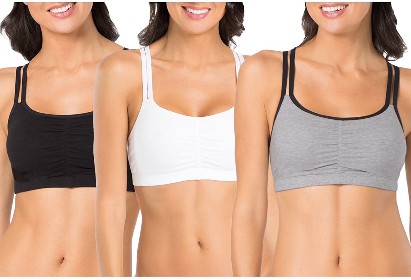 Fruit of the Loom Women's Spaghetti Strap Cotton Pullover Sports Bra