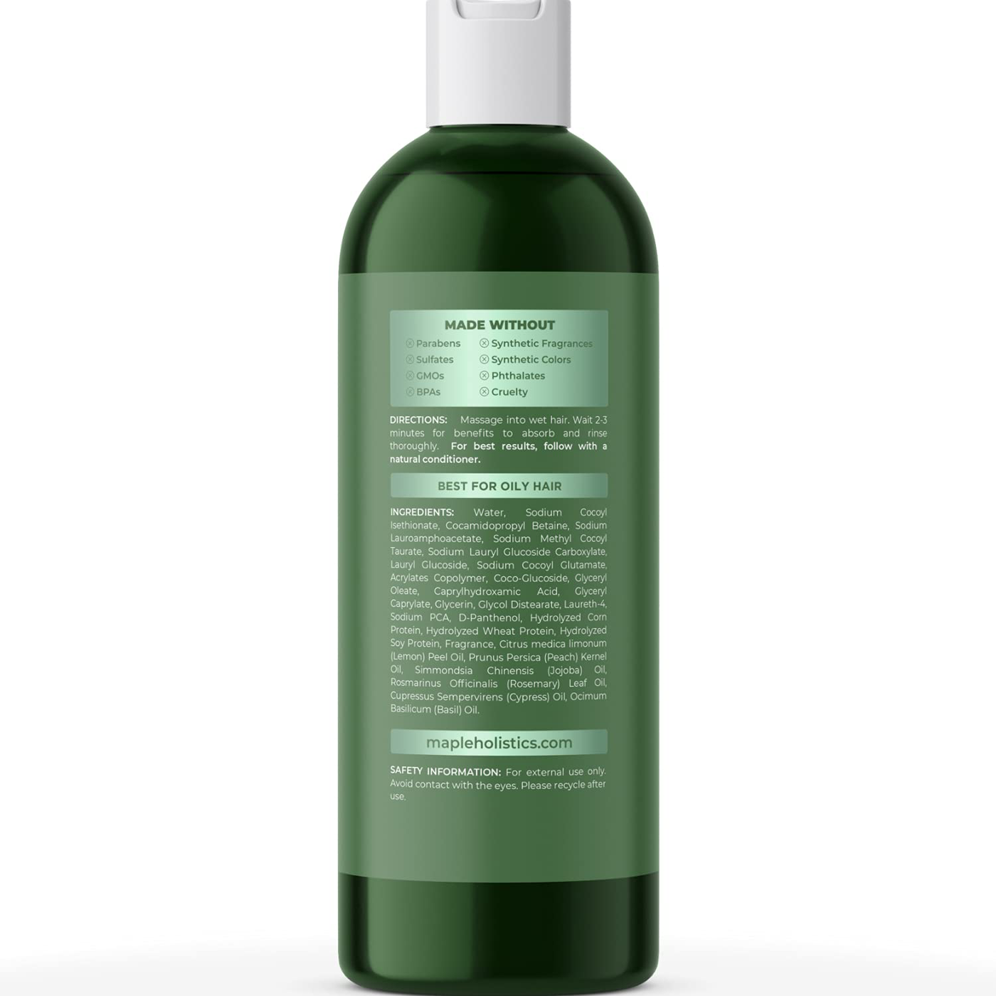 Sulfate Free Shampoo for Oily Hair - Clarifying Shampoo for Build Up and Oily Scalp Cleanser with Essential Oils - Deep Cleansing Shampoo for Greasy Hair and Scalp Care Paraben and Cruelty Free 16oz