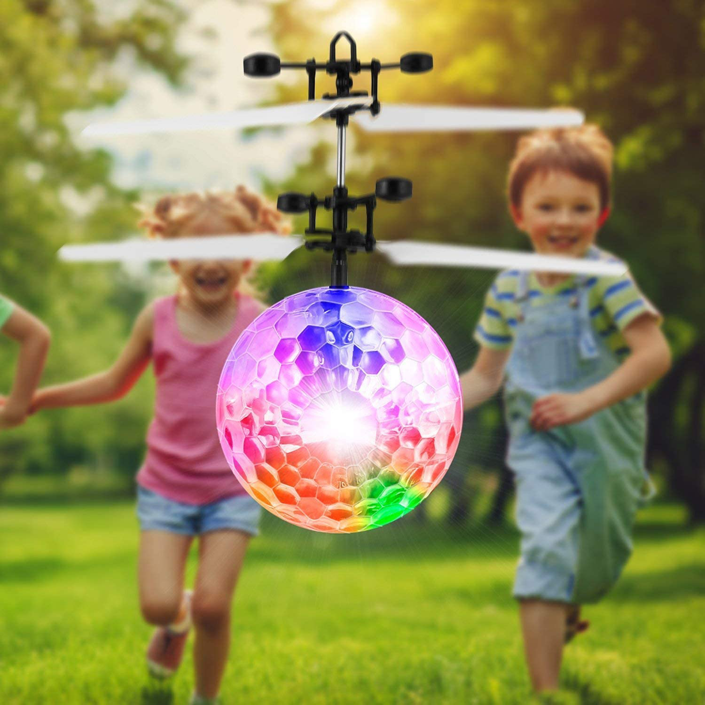 Flying Ball, 2 Pack Kids RC Toys Helicopter with Remote Controller Flying Toys Recharge Light Up Ball Mini Drones Holiday Christmas Stocking Stuffers for Kids Boys Xmas Gifts Indoor Outdoor Games