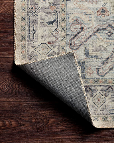 Loloi II Hathaway HTH-05 Printed Steel Ivory Vintage Distressed Oriental Area Rug 2'-0" x 5'-0"