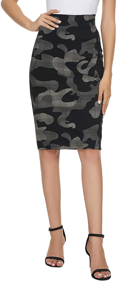 EXCHIC Women's High Waist Bodycon Midi Pencil Skirt