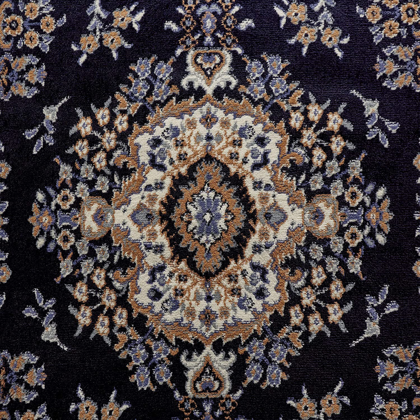 Home Dynamix Premium Sakarya Traditional Medallion Border Area Rug, Navy Blue, 3'7"x5'2" Rectangle