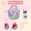 Lunch Bag for Girls, Chasechic Cute Lightweight Neoprene Insulated Lunch Boxes Tote for Women with Detachable Adjustable Shoulder Strap Unicorn