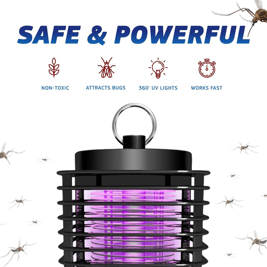 Bug Zapper Indoor and Outdoor - Insects Killer - Fly Trap Outdoor Patio - Insect Killer Zapper - Mosquito Trap - Insect Zapper - Mosquito Attractant Trap - Fly Zapper - Bug Zapper Table Top (Black)