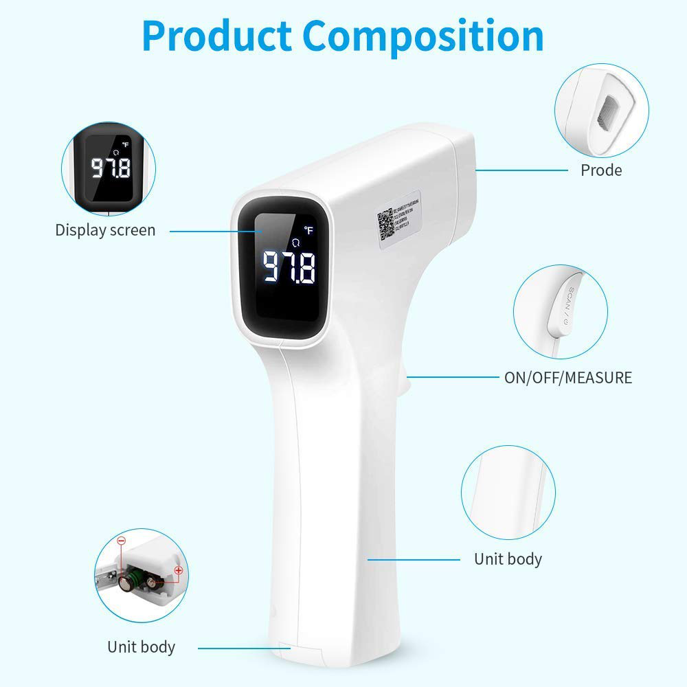 BBLove Non-Contact Infrared Forehead Digital Thermometer for Adults, Babies, Children, Kids