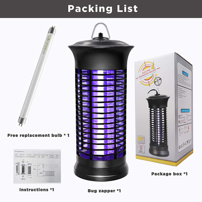 HUNTINGOOD Bug Zapper,Powerful Insect Killer ,Mosquito Zapper,Portable Standing or Hanging for Indoor,365NM UV Lamp,Chemical Free,Child Safe-Replacement Bulb Included