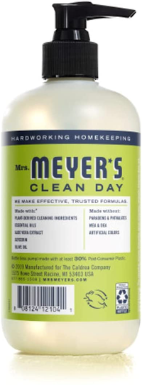 Mrs. Meyer's Clean Day Liquid Hand Soap, Cruelty Free and Biodegradable Hand Wash Formula Made with Essential Oils, Lemon Verbena Scent, 12.5 oz - Pack of 3