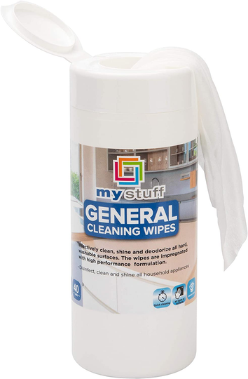 My Stuff All-Purpose Interior Wipes, Cleansing Cloths for Home, Office Surfaces, Dusting Sheets, Fresh Lemon Scent, 40-ct.