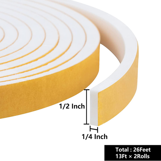 Weather Stripping Door Seal Strip with Self Adhesive Foam Tape Soundproof Door Draft Stopper for Doors Windows and Shower Glass Gaps