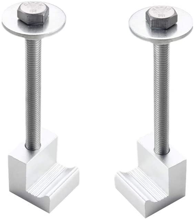 DEWHEL Tool Box Tie Downs Aluminum J Clamps Crossover Toolbox Pickup Pair Universal Fit (2 PCS, Blue)