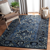 Safavieh Vintage Hamadan Collection VTH211N Oriental Traditional Persian Non-Shedding Stain Resistant Living Room Bedroom Area Rug 3' x 3' Square Light Blue/Black