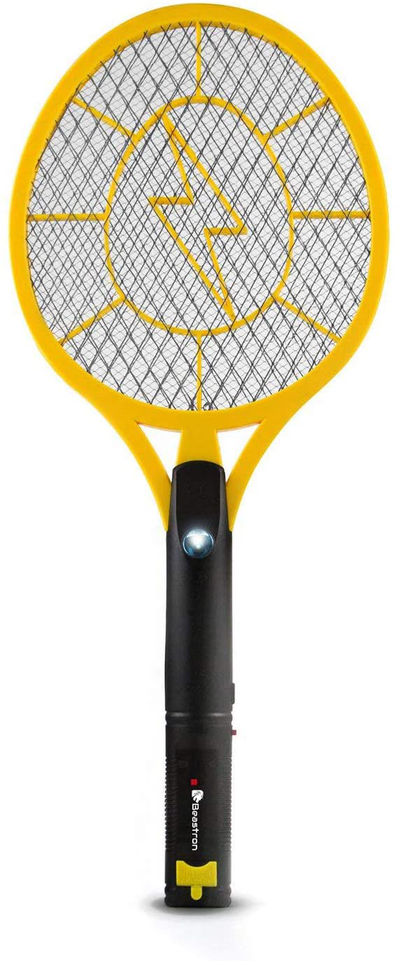 Beastron Bug Zapper Electric Fly 3000V USB Rechargeable, Mosquito Racquet Killer Racket with LED Light & 2 Layer Mesh (Large Size), yellow