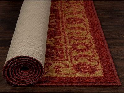 Maples Rugs Georgina Traditional Area Rugs for Living Room & Bedroom [Made in USA], 3'4 x 5, Wineberry/Spa