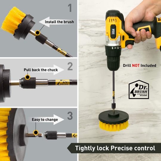 4 Piece All Purpose Drill Brush Power Scrubber Cleaning Set 