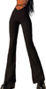 LilyCoco Women's Skinny Flare Casual Pants Cutout High Waist Sweatpants Sexy Streetwear