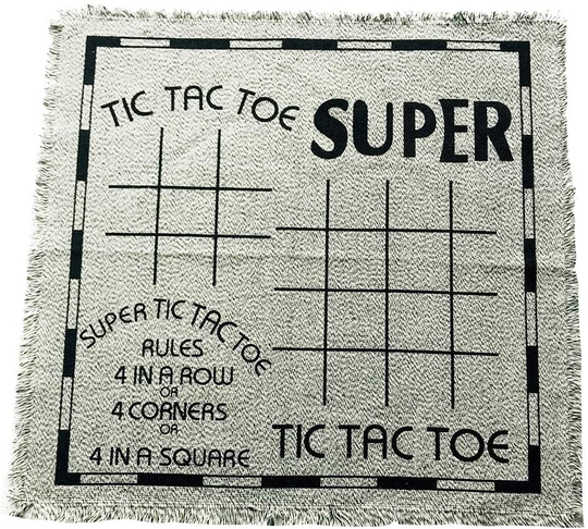 Yuanhe 3 in 1 Gaint Checker Set Including Tic Tac Toe Game with Reversible Rug, Calssic Indoor Outdoor Yard Games for Family