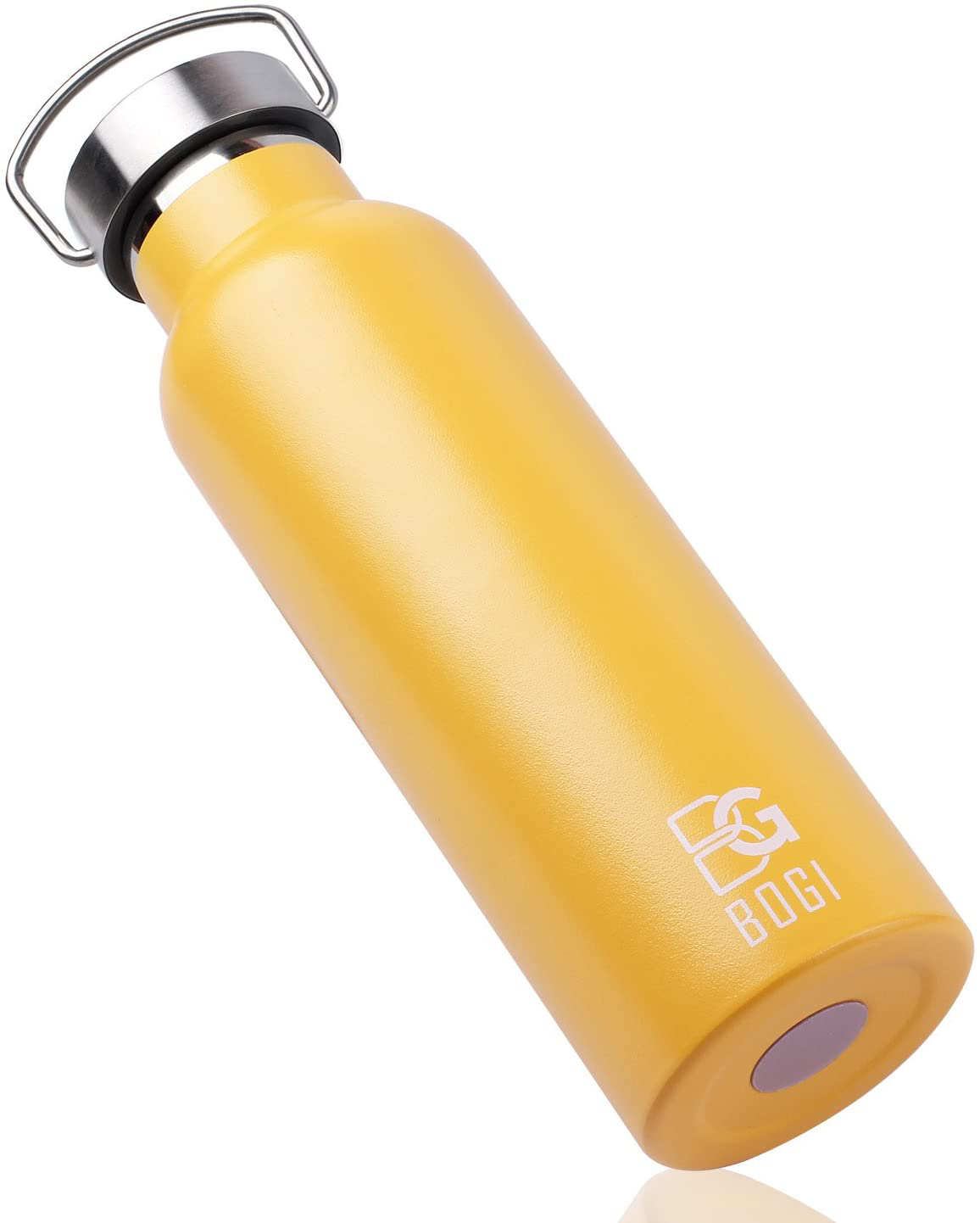 BOGI 20oz Double Wall Vacuum Insulated Stainless Steel Water Bottle-Scratch Resistance&Eco-Friendly for Outdoor Sports Yoga Camping+Straw Flip Cap,2 Straw&Cleaning Brush