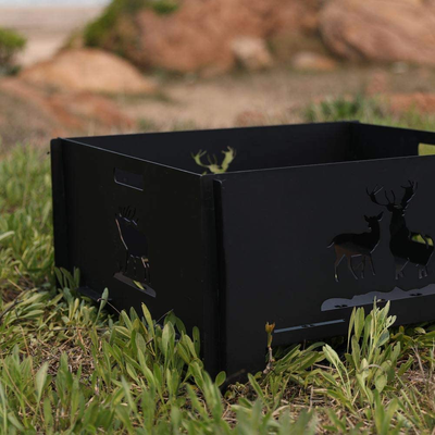 Portable Plug Fire Pit, Heavy Duty Outdoor Living FirePit for Wilderness Camping 15.8"