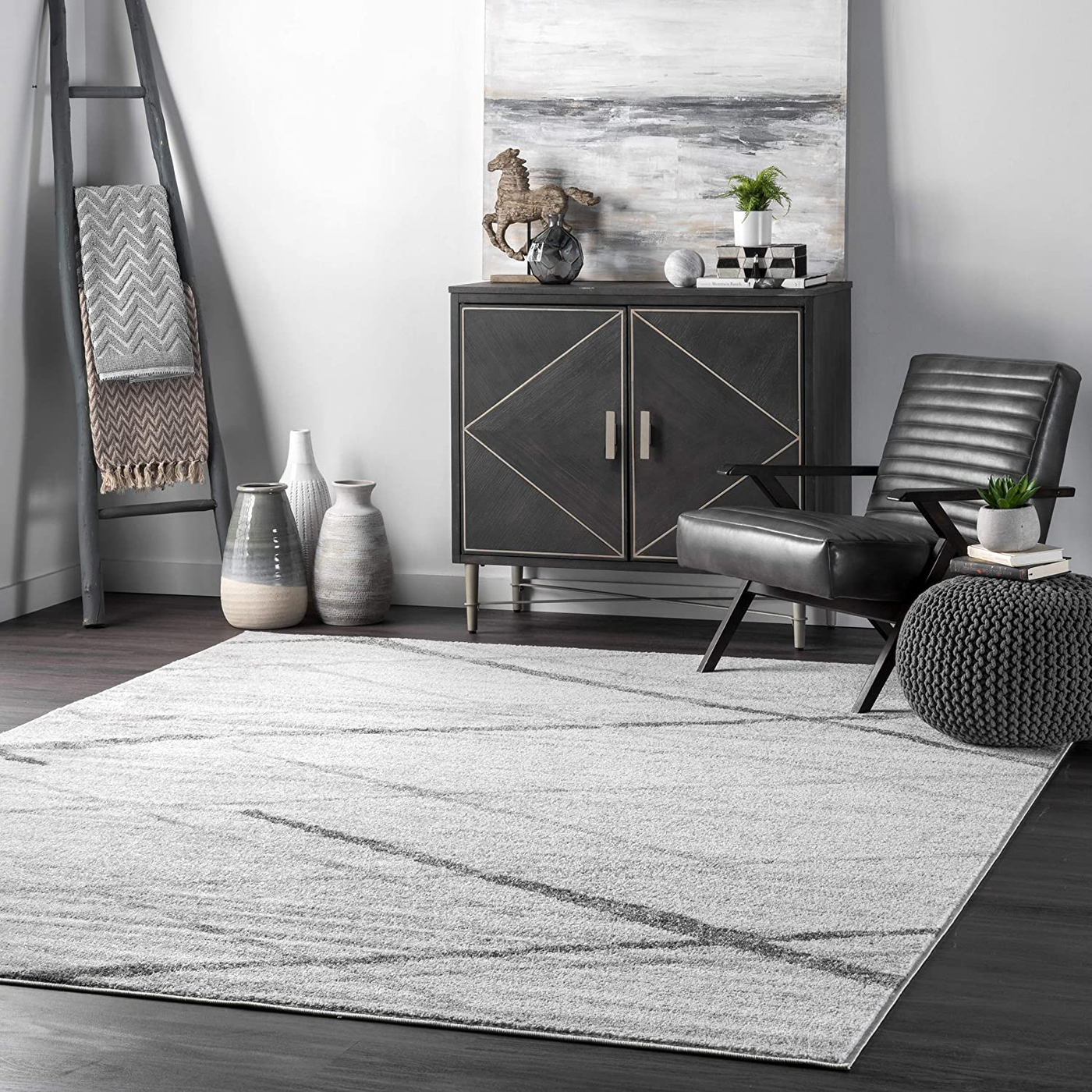 nuLOOM Thigpen Contemporary Area Rug, 6' Square, Grey