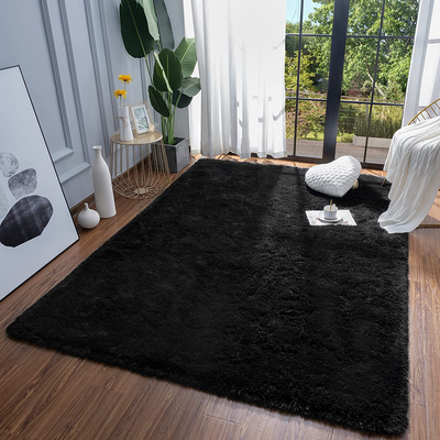 RUGICI Ultra Soft Shaggy Rugs Fuzzy Rugs for Bedroom Nursery Dorm, Cute Plush Area Rug for Teen Kid Room, Upgraded Non-Slip Fluffy Carpet, Modern Rectangular Home Decor Floor Mat, Light Navy 3x5Feet