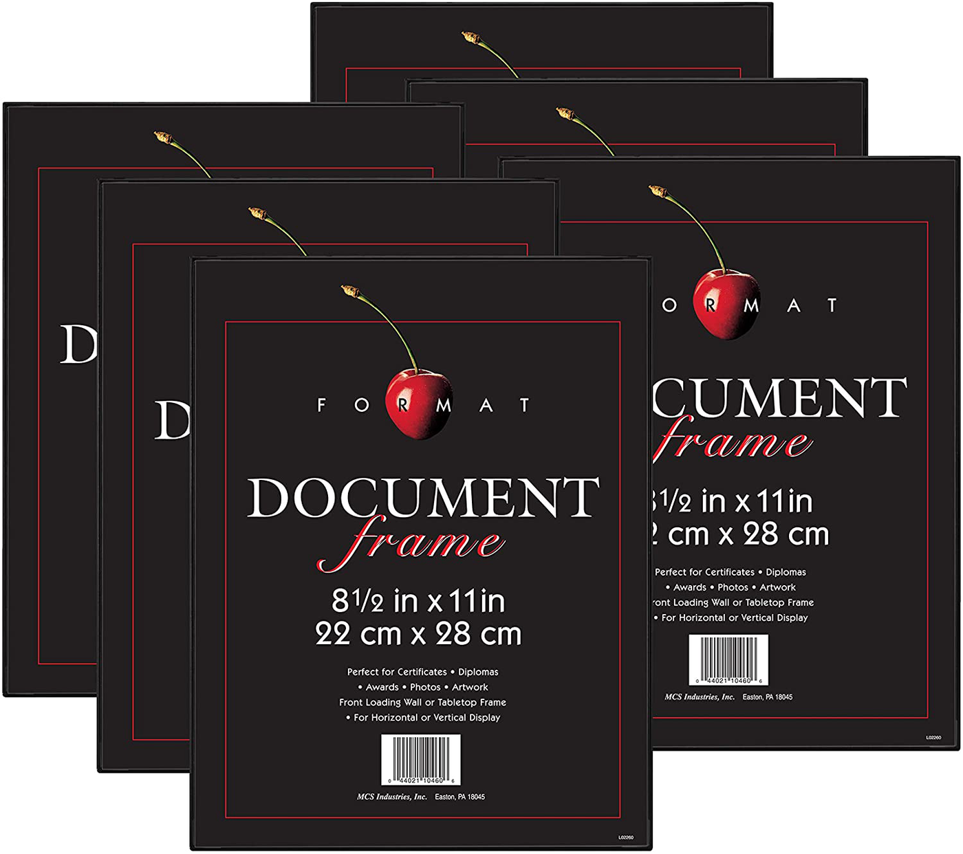 MCS Format Frames, 8.5 x 11 in, Black, 6 Count