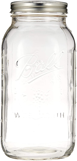 Ball Wide Mouth Half Gallon 64 Oz Jars with Lids and Bands, Set of 6