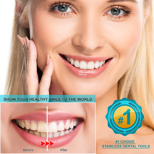 Dental Tools, 6 Pack Teeth Cleaning Tools Stainless Steel Dental Scraper, Scaler Pick Hygiene Set with Mouth Mirror, Tweezer Kit for Dentist, Personal Using, Pets - Tooth Tartar Plaque Scraper Remover