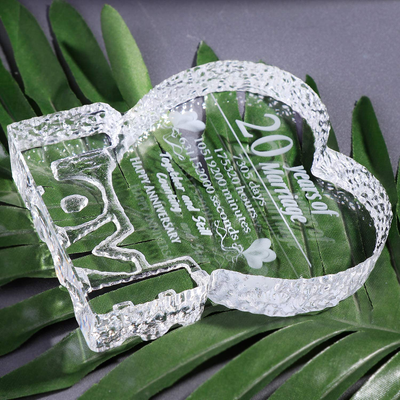 YWHL 20 Year 20th Wedding Anniversary Crystal Sculpture Keepsake Gifts for Her Wife Girlfriend Him Husband (20 Year)
