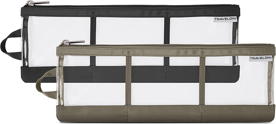 Travelon Set of 2 Accessory Organizer, Black/Nutmeg, One Size