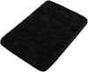 uxcell Soft Plush Bathroom Rug Bath Mat, Thick and Shaggy Area Rug Ultra Absorbent Non-Slip Bath Rug for Living, Bedroom, Machine Washable Black 20" x 32"